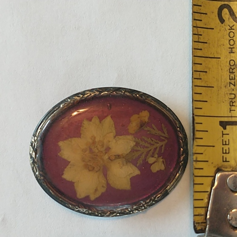 Flower Vintage Pressed With Ruby Back. - image 3